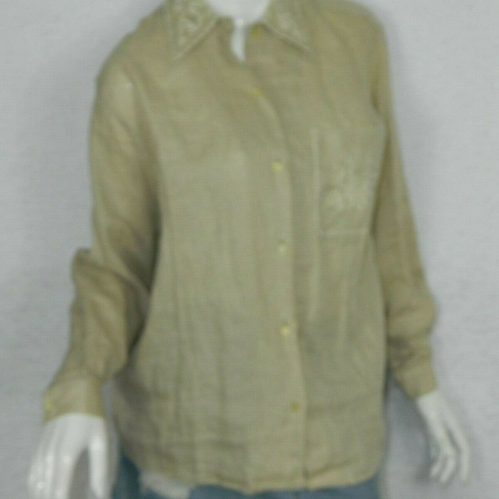 Bellows Brut Le Garage Blouse Beige Linen Medium